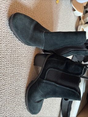 UGG Black Suede Chelsea Ankle Boots